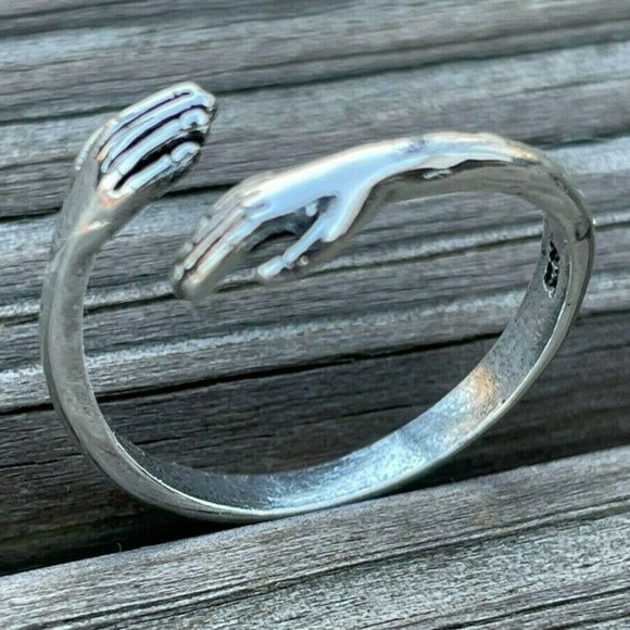 Jewelry - Hug Ring Silver Tone Fashion Unisex Ring Jewelry Friendship Ring Size Adjustable